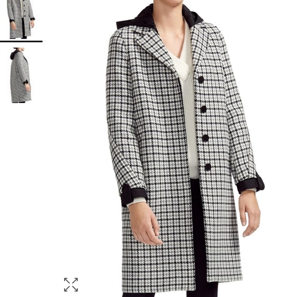Maje Glani Houndstooth Check Coat